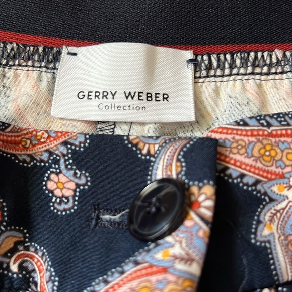Gerry Weber Navy Paisley Cropped Pants 34 - Picture 3 of 7